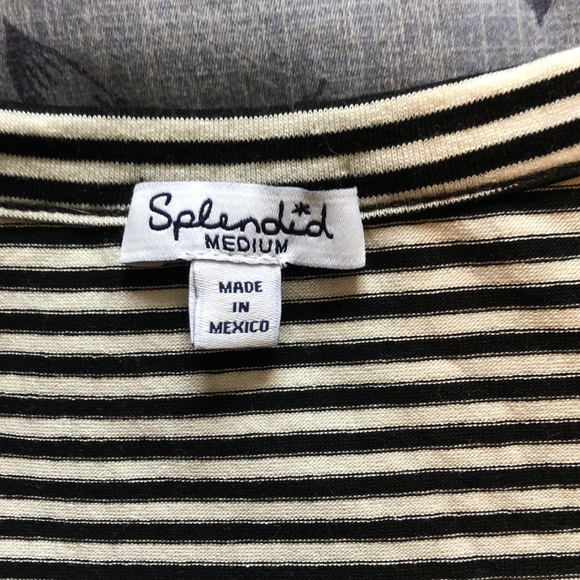 Soft Comfy Black & White Striped Short Sleeved Top - Picture 3 of 4